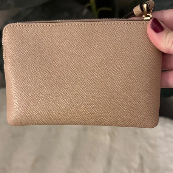Coach Taupe Leather Wristlet EUC - Picture 2 of 3